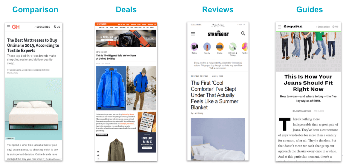 examples of commerce content
