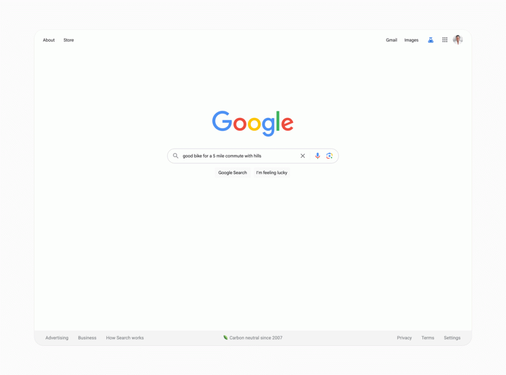 google sge for commerce content, showing comparison between bikes