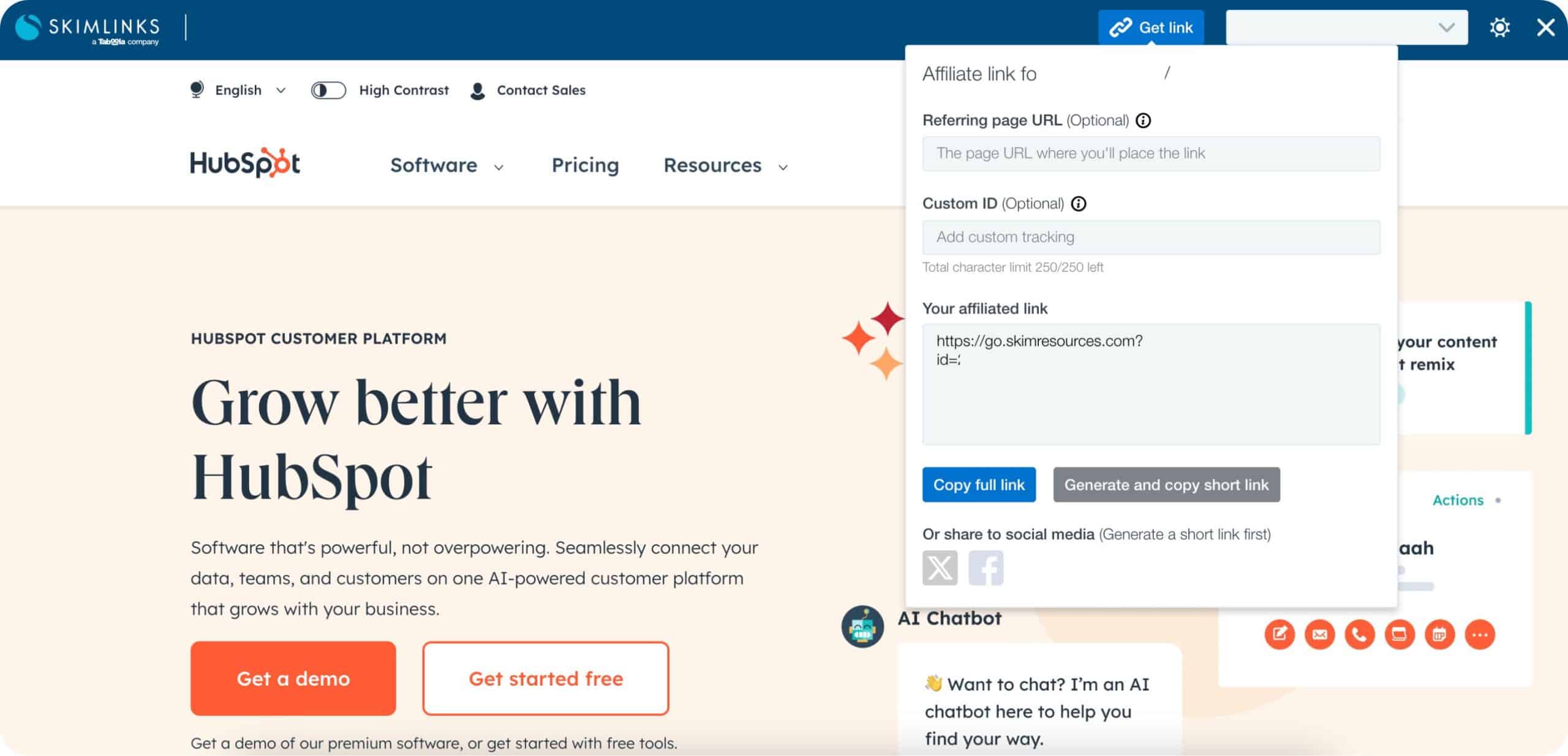 hubspot affiliate program on skimlinks